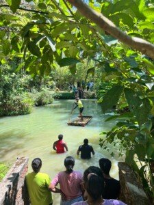 natural pond swimming and rafting